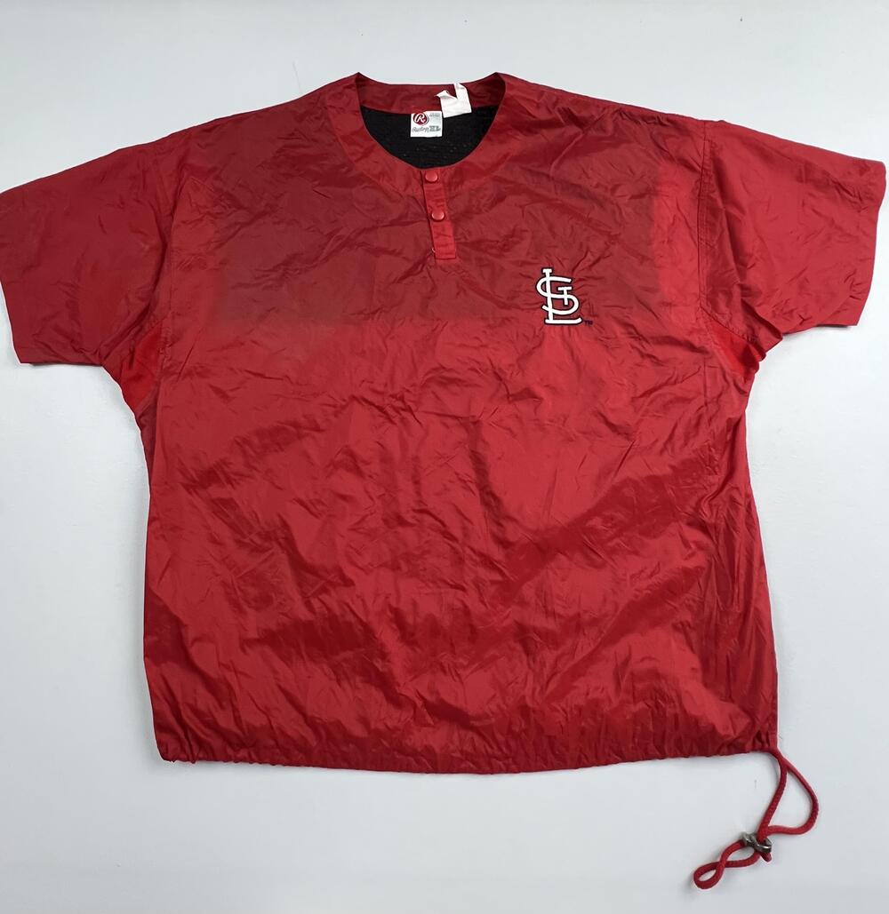 St. Louis Cardinals Jacket Mens XL Red MLB Rawlings Pullover Windshirt Coach